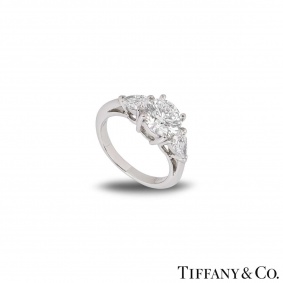 Tiffany & Co. Platinum Three Stone Engagement Ring 1.52ct G/VS1 XXX